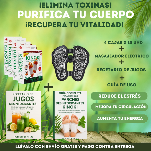 Parches Detox Kinoki X4+ Tapete masajeador + Doble obsequio