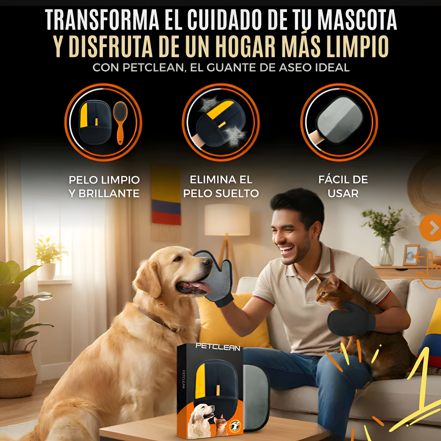 Guante Electro Estatico Quita Pelos