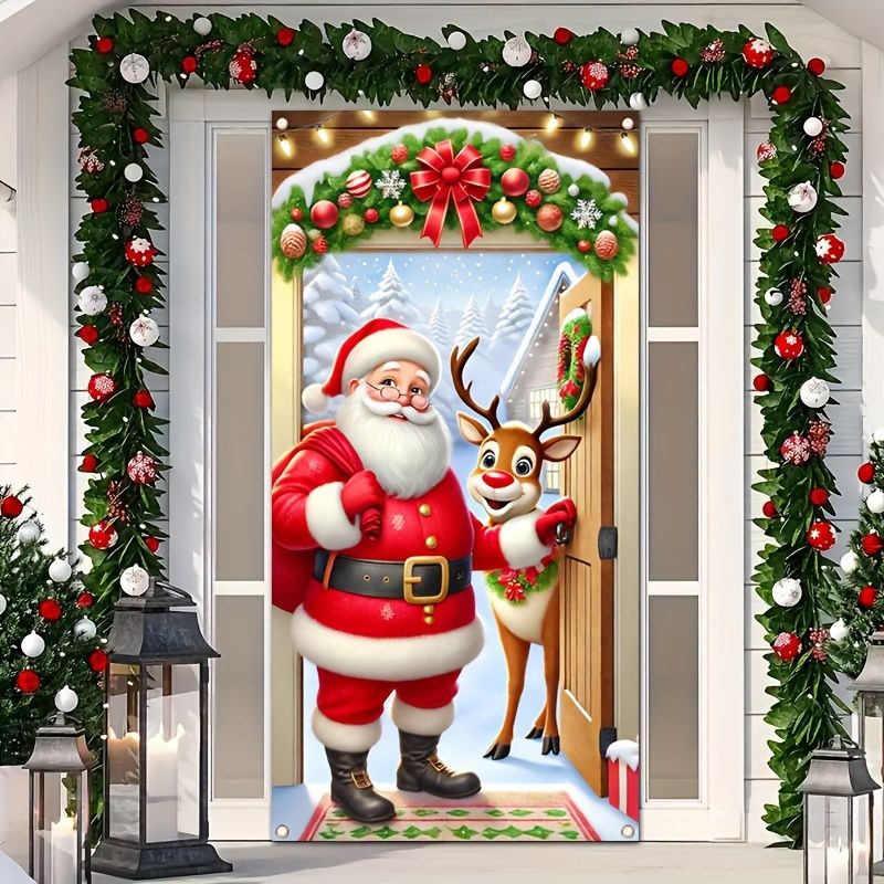 FUNDAS NAVIDEÑAS PARA PUERTA 🎄+(20 DISEÑOS DISPONIBLES)