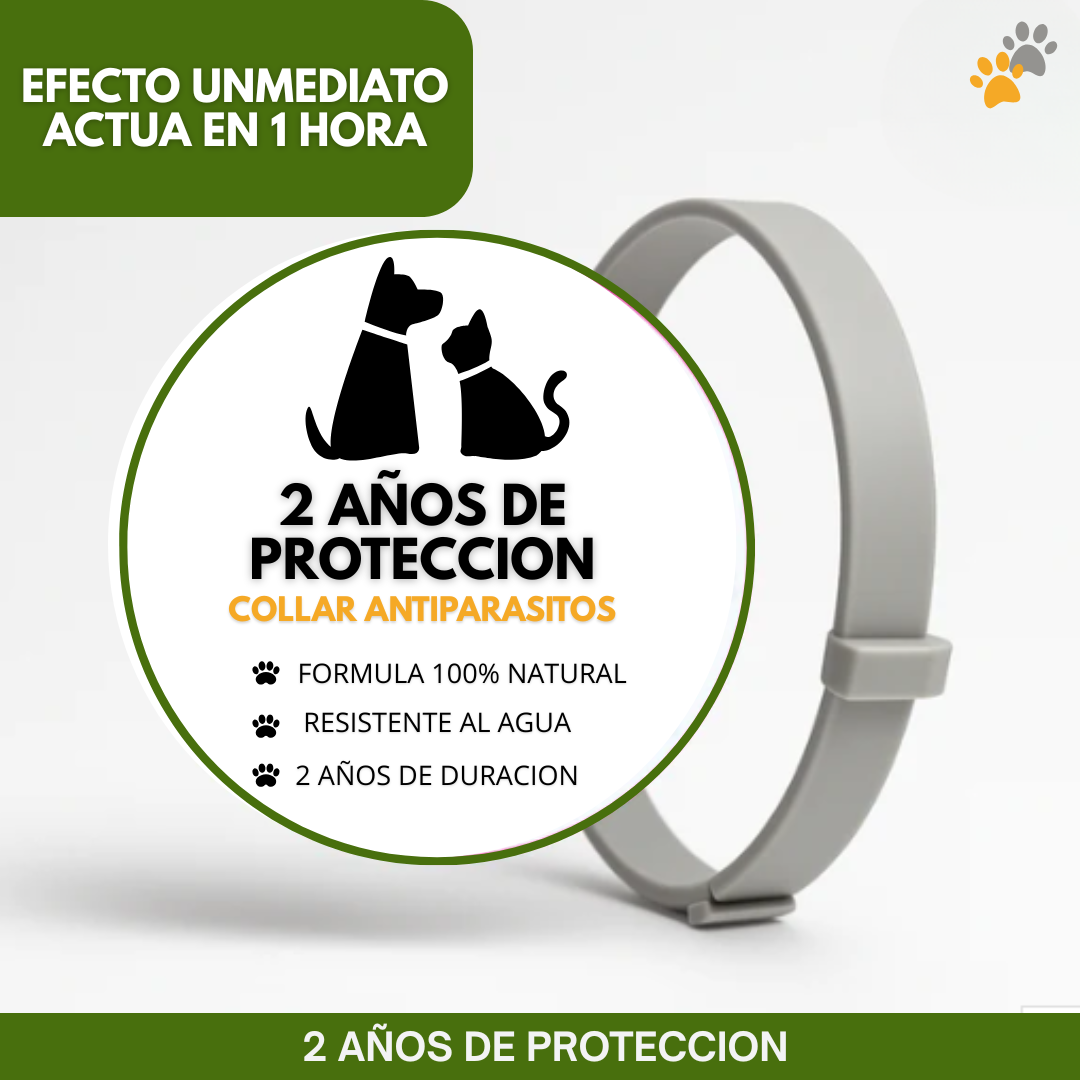 COLLAR ANTIPARASITOS PULGAS Y GARRAPATAS PARA MASCOTAS 🐾