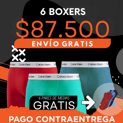COMBO ÉPICO 🔥 | Paga 6 Boxers CK y Llévate 6 Pares de Medias GRATIS