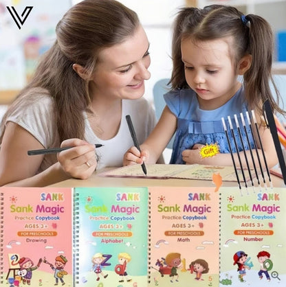 Kit 4 Cuadernos de Caligrafía Reutilizables + Regalos