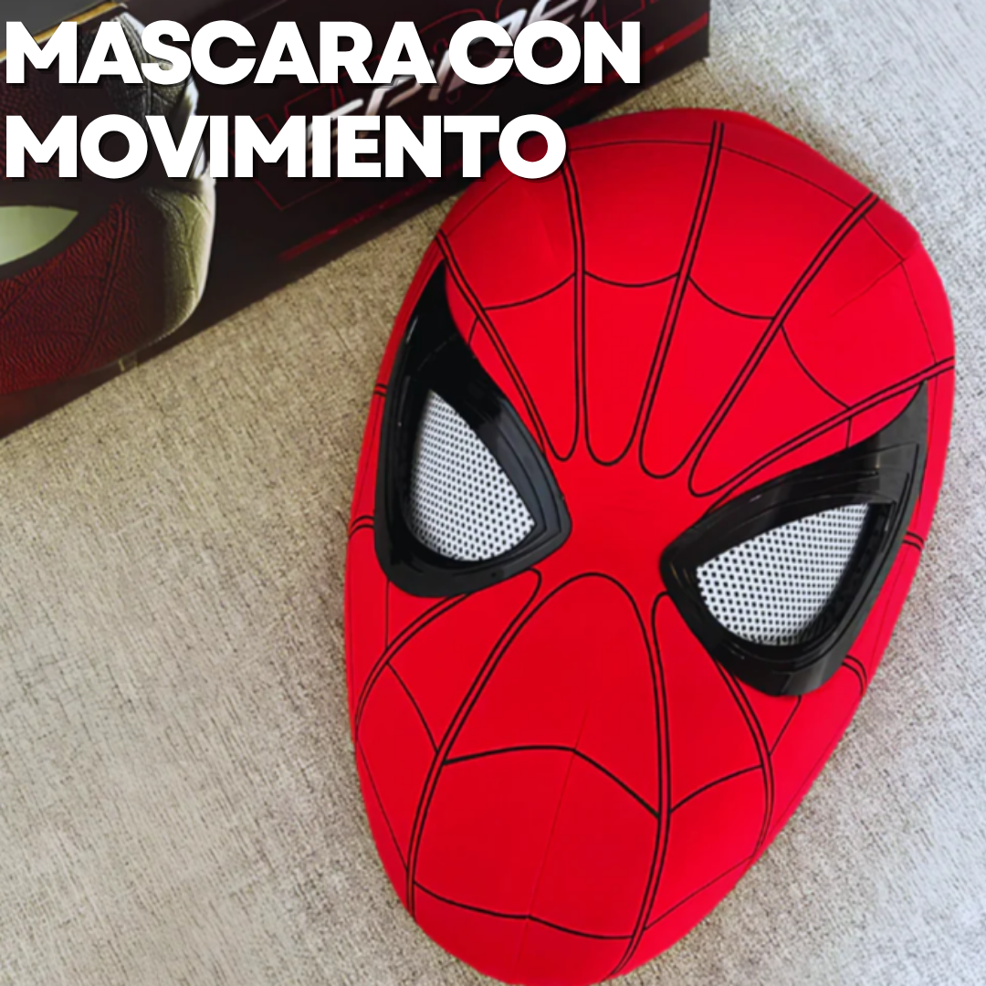 COMBO SPIDER🕷️ MASCARA CON MOVIMIENTO Y LANZA TELARAÑAS🕸️
