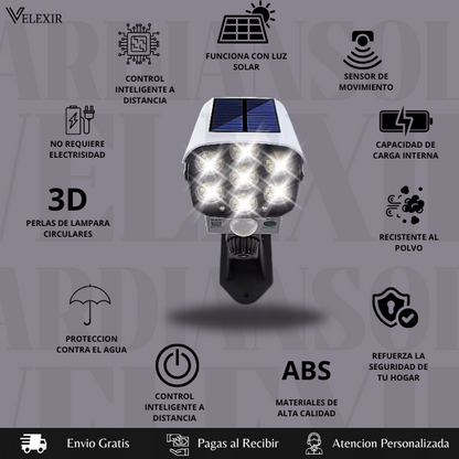 Guardian Solar™ | Lámpara solar tipo cámara de seguridad