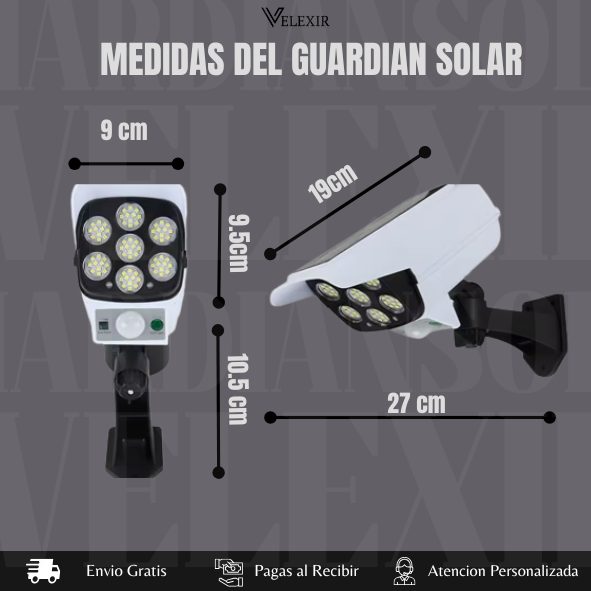 Guardian Solar™ | Lámpara solar tipo cámara de seguridad